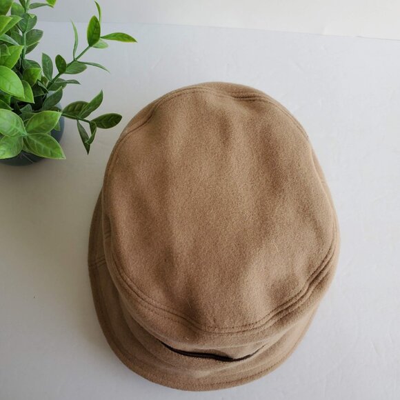 NWT Coach Wool Hat in Camel with Dark brown leather trim (FS2696) - Picture 5 of 13